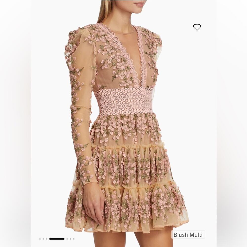 Bronx and Banco Megan Floral Crochet Lace Minidress NEW WITH TAGS